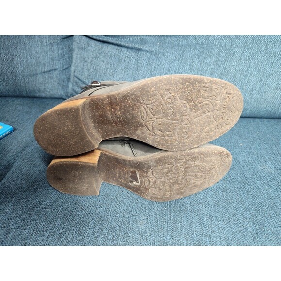 Kork-Ease Reese Gray Vegan Leather Modern Short Riding Ankle Boot 9.5 Strappy - Picture 4 of 5